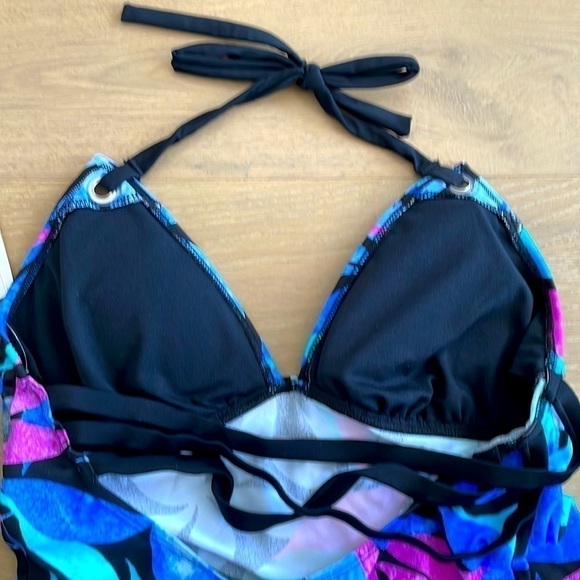 Nwt Salt + Cove Printed Ruched Tankini Swim Top - Picture 7 of 7